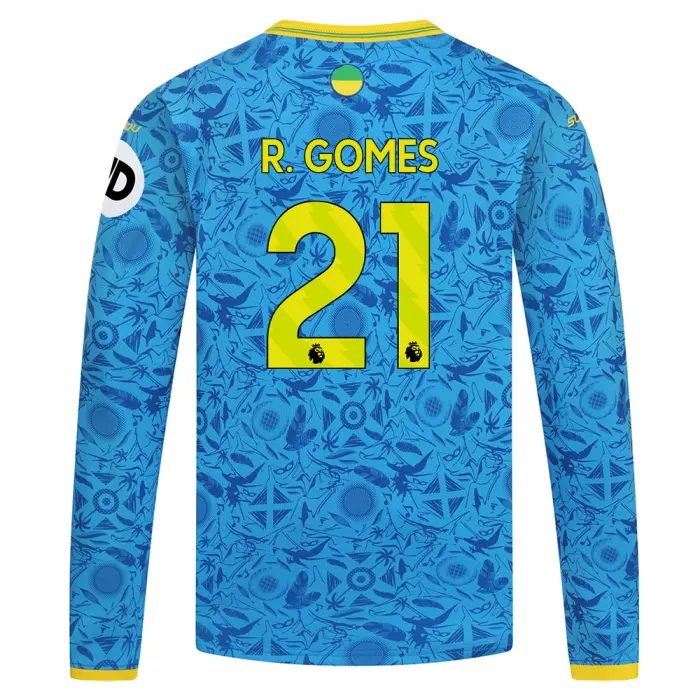 Wolverhampton Wanderers Shirt Store | 2025-26 Wolves Third Shirt – Junior – LS R. GOMES 21 Collection Wolverhampton Wanderers Official Gear